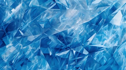 Azure Fractals - Abstract Geometric Ice Crystal Texture