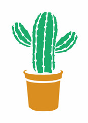 cactus tree with orange pot