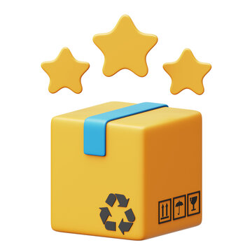 Package Rating 3D Icon Rendering Isolated Transparent Background	