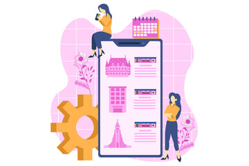 Travel Destination Flat Design Illustration