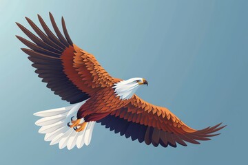 Obraz premium Hawk 3d, cartoon, flat design