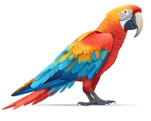 Fototapeta premium Parrot 3d, cartoon, flat design