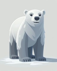 Naklejka premium Polar bear 3d, cartoon, flat design