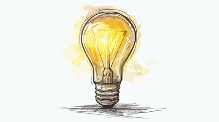 Incandescent lightbulb glowing with bright yellow light