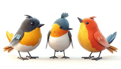Fototapeta premium Bird 3d, cartoon, flat design