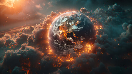 globe is burning, global warming concept - 788027323