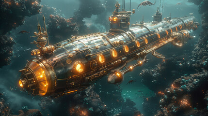 creative design of submarine in underwater - 788027500