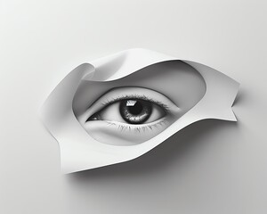 A minimalist design featuring a single eye altered by various optical illusions, creating a striking visual contrast that challenges viewers perceptions - obrazy, fototapety, plakaty