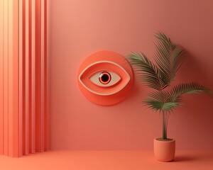 A minimalist design featuring a single eye altered by various optical illusions, creating a striking visual contrast that challenges viewers perceptions - obrazy, fototapety, plakaty