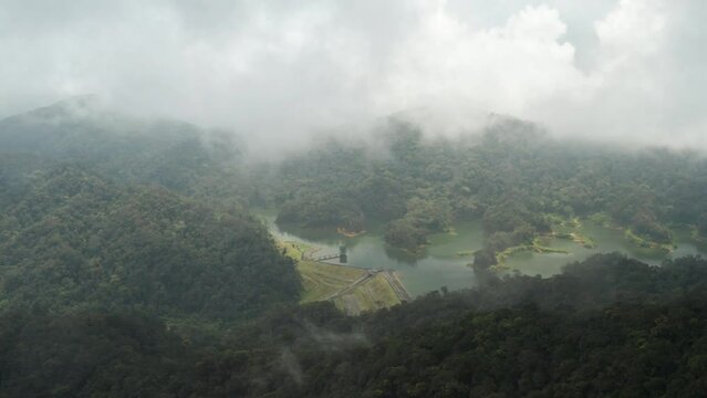 Water catchment aerial view near Genting Highland, Malaysia