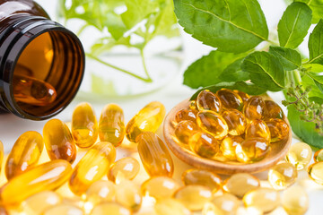 Fish oil vitamin with EPA and DHA,Alternative medicine herbal organic capsule with vitamin E omega...