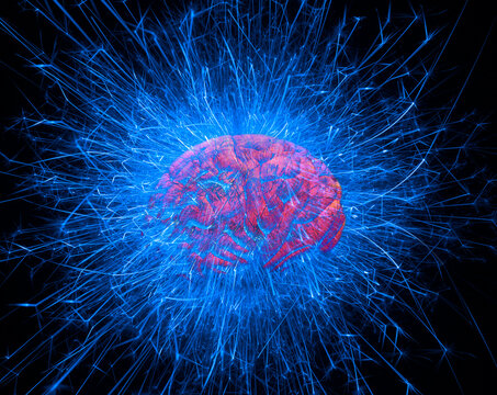 Active brain, conceptual illustration