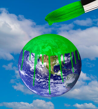 Earth going green, conceptual illustration
