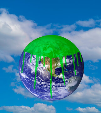 Earth going green, conceptual illustration