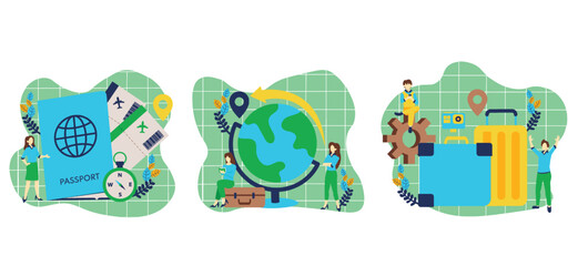 Flat Bundle Good Travel Design Illustration