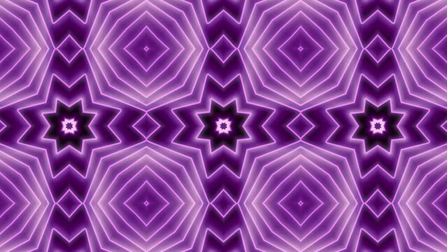 The effect is kaleidoscopic. The visuals are psychedelic. The background is pink abstract.