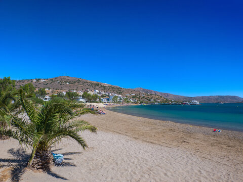 Quiet resort beach (Elounda, Crete, Greece)