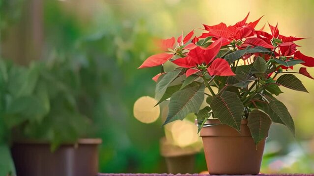 video poinsettia in a pot