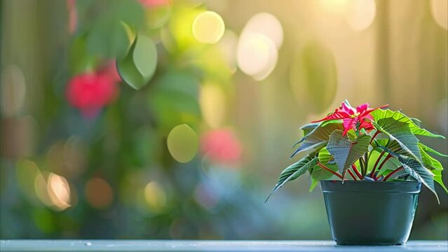 video poinsettia in a pot