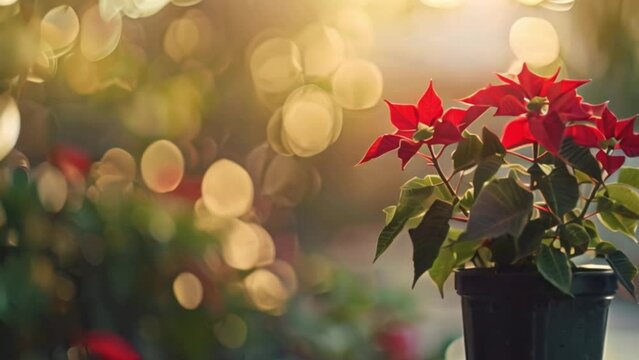 video poinsettia in a pot