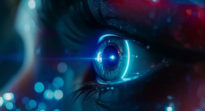 Hologram-based eye exercises for office workers, futuristic health routine