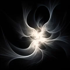 Poster Im Rahmen White spiraling fractal flames © MrTexture