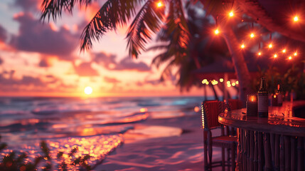 Capture memories against the backdrop of this stunning beach bar scene, preserving the magic of the moment for years to come