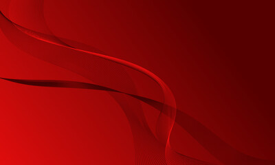 red lines wave curves with smooth gradient abstract background