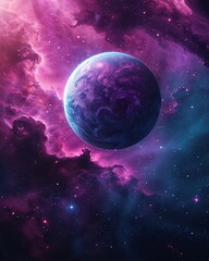 Create a cosmic scene with a donutshaped planet floating amidst a constellation of colorful stars , 3DCG,high resulution,clean sharp focus