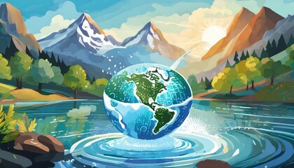 Stream of Consciousness: Understanding Water's Role in Ecosystem Health and Human Flourishing - obrazy, fototapety, plakaty