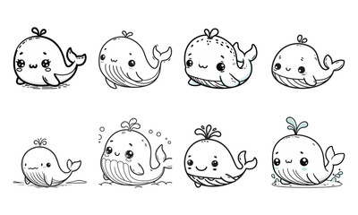 Cute animal cartoon vector illustration black and white for coloring book.