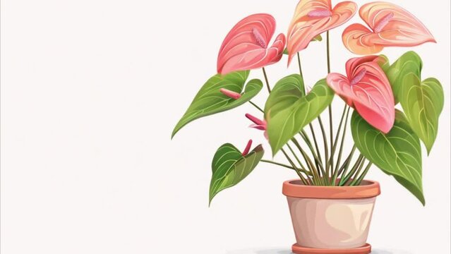 video Anthurium andraeanum pink in pot