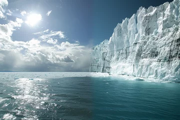 Wandcirkels plexiglas Rising temperatures contribute to melting ice caps and glaciers © Papisut