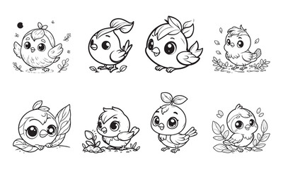 Fototapeta premium Cute animal cartoon vector illustration black and white for coloring book.