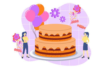Birthday Celebration Flat Design Illustration