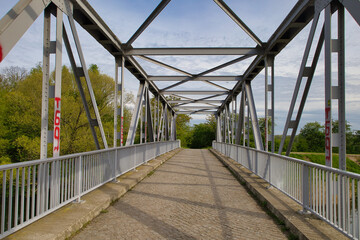 Brücke, Ochsenwegbrücke über die Bundeswasserstraße Elster Saale Kanal bei Dölzig, Leipzig, Sachsen, Deutschland