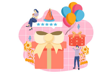 Birthday Celebration Flat Design Illustration