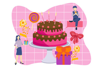 Birthday Celebration Flat Design Illustration