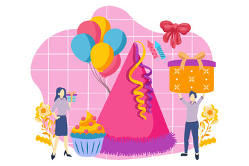 Birthday Celebration Flat Design Illustration
