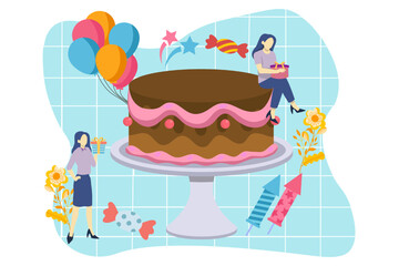 Birthday Celebration Flat Design Illustration
