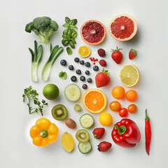 Healty fresh food on table make with AI generate