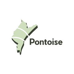 vector map of Pontoise design, illustration design template on white background