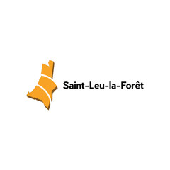 vector map of Saint Leu la Foret design, illustration design template on white background
