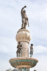 Skopje, North Macedonia - 30th March 2024.: Monument to Philip II of Macedonia in Skopje, North Macedonia. On a hot sunny spring morning. 