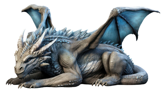 PNG Sleeping dragon sculpture dinosaur animal