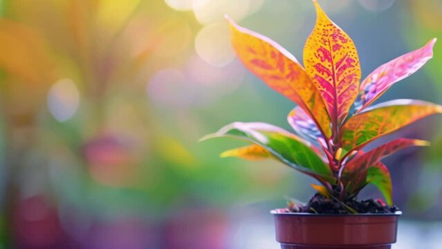 video croton leaf in pot