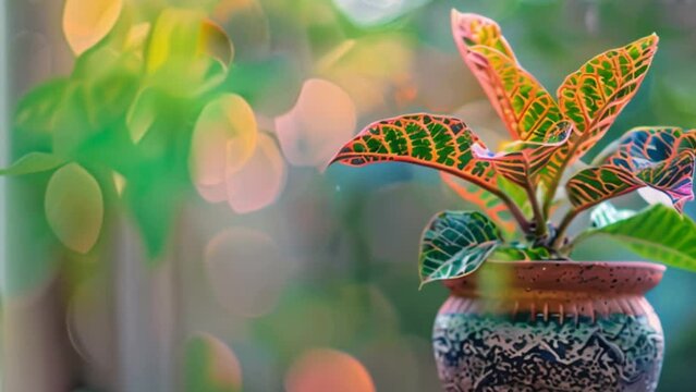 video croton leaf in pot