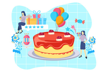 Birthday Celebration Flat Design Illustration