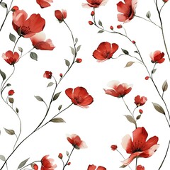 Seamless pattern with red roses