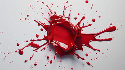 Red pain splash or blood isolated or white background